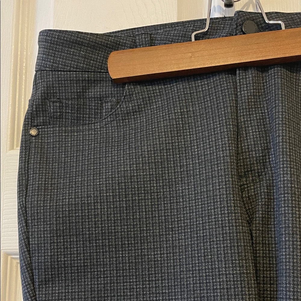 Karl Lagerfield Paris dark grey charcoal houndstooth skinny pants 6